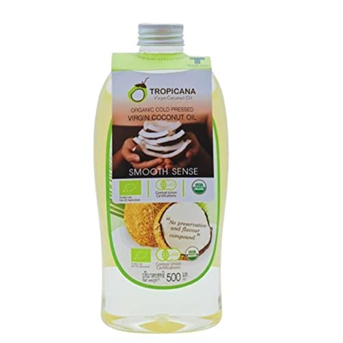 Cold-Pressed Coconut Oil 500 ml.1bottle Tropicana Virgin Coconut Oil Organic virgin coconut oil For good shape For good health