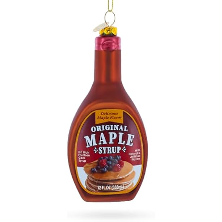 Maple Syrup Bottle Glass Christmas Ornament