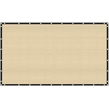 TANG 4'x12' Waterproof Shade Cloth with Grommets Sun Shade Sail Rectangle 565GSM, Pergola Canopy Cover UV Block Sunshades Fabric with Straight Side for Patio Deck Carport Backyard, Beige