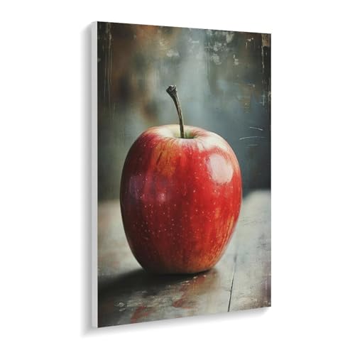 Red Apple on Textured Surface Paint by Number, Adult Paint by Number Kits, Painting Kits for Adults Digital Oil Painting Gift and Home Wall Decor 12  16inch 30  40CM