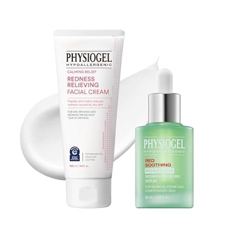 PHYSIOGEL Redness Relief Duo Soothing Facial Moisturizer & Serum for Dry, Oily, and Sensitive Skin