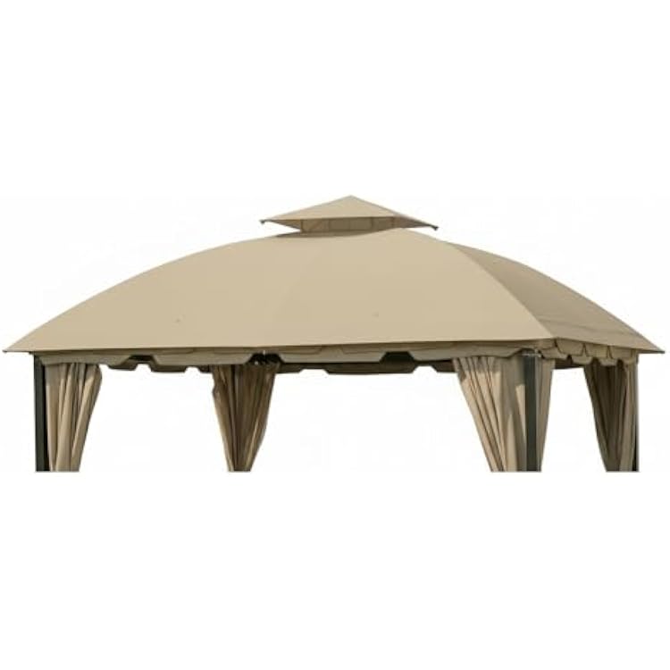 Garden Winds Reinforced RipLock 350 Replacement Canopy Top Cover Compatible with South Hampton 11 x 13 Gazebo Models L-GZ215PST-A, L-GZ659PST, 810138517, 810046339, A111011500 - Beige
