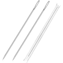 Chistepper 2 Pieces 8 Inch Upholstery Needles Extra Long Sewing Needles Large Eye Stainless Steel Upholstery Needles for Home Craft Sewing Projects (8 Inch)