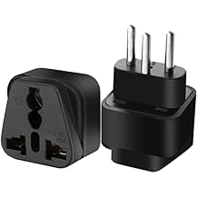 (2pack) Switzerland Standard 3 pin Plug to a Variety of National Socket Travel Conversion Plugs,Switzerland Travel Plug Adapter (Black)