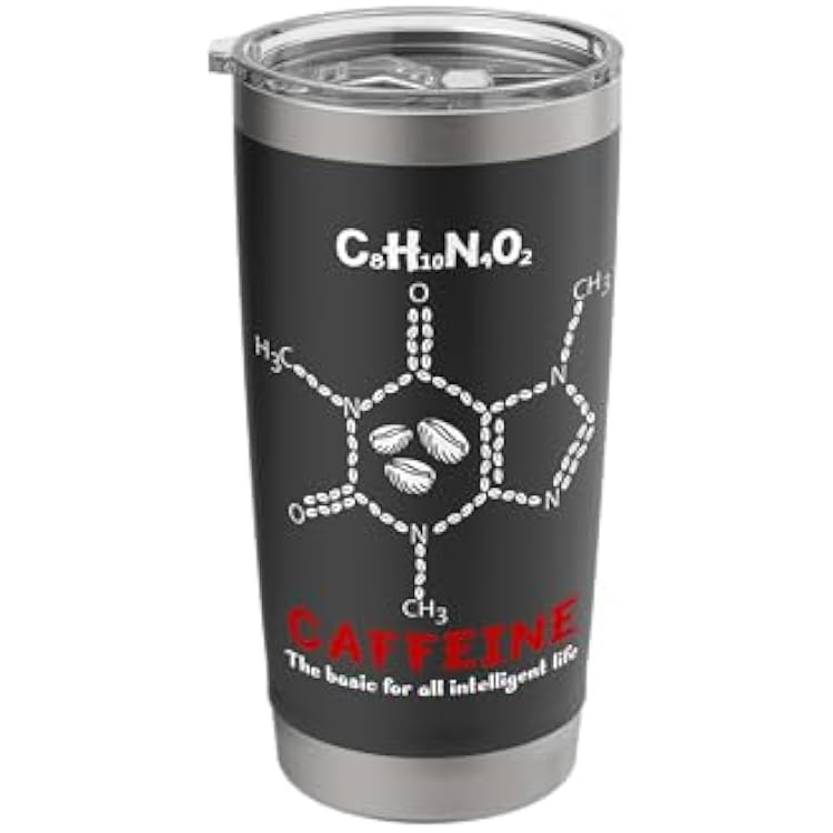 Coffee Chemical Structure Caffeine Molecule Chemistry Themed Stainless Steel Insulated Tumbler