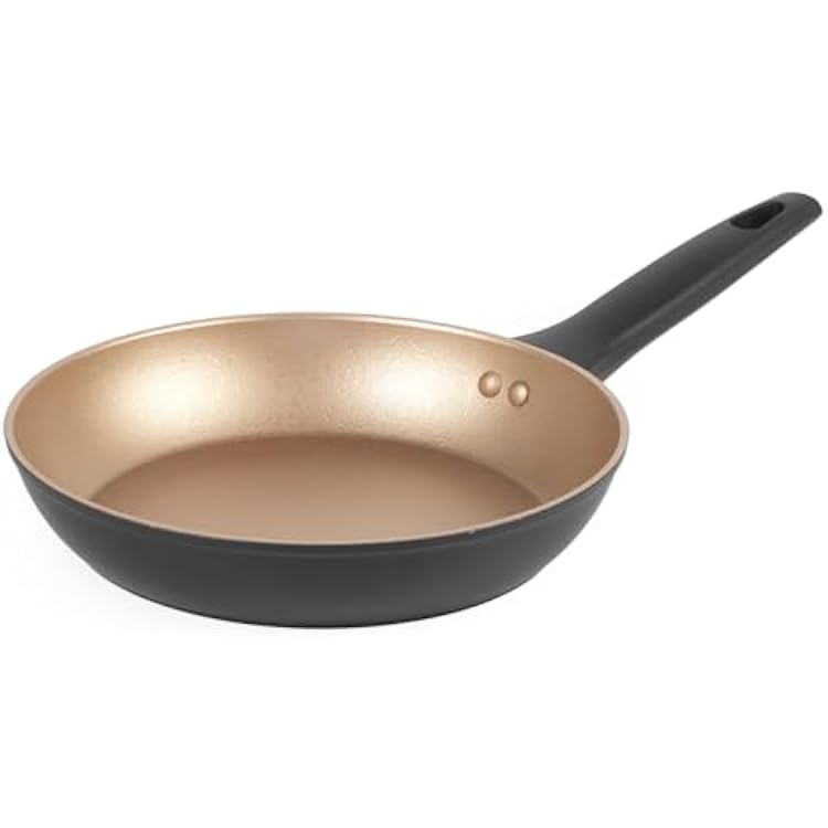 Russell Hobbs RH01666BEU Opulence Collection Non-Stick 24 cm Fry Pan, Induction and Dishwasher Safe, PFOA Free, Black and Gold, Aluminium Body, Metal Utensil Safe, Soft Bakelite Handle