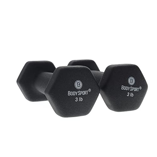 Body Sport Neoprene Dumbbell Weight - Latex-Free, Strength Training Equipment for Home Fitness & Gym Workouts
