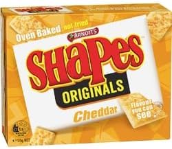 Arnotts Shapes Cheddar Original Flavour Baked Crackers, 175g
