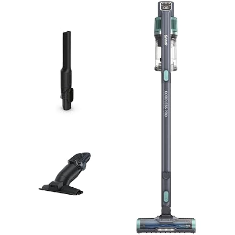Shark IZ631H Cordless Pro Vacuum with PowerFins and Self-Cleaning Brushroll, Includes Upholstery Tool & Crevice Tool, Up To 60 Minute Runtime, HEPA Filtration, Cordless Vacuum, Dark GreyMojito
