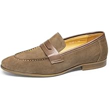 Men's Loafers & Slip-Ons - Genuine Leather Penny Loafers | Classic Dress Shoes with Coin Slot for Business Formal