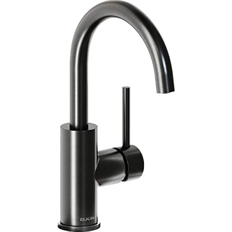 Elkay Avado Single Hole Bar Faucet with Lever Handle Black Stainless