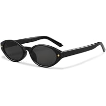 Retro Oval Sunglasses for Women Men Trendy Small Oval Sun Glasses 90s Vintage Shades