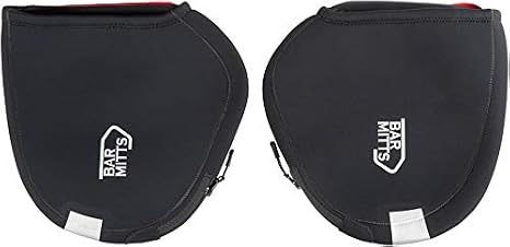 BAR MITTS Attachable Extra Large Black Extreme Cold Road Bike Pogies fits Drop Handlebars with Internal Cables | Waterproof | Works with Hydraulics | Easy Installation | Safety Reflection Logo