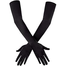 Long Elbow Satin Gloves 21 inch Stretchy 1920s Opera Gloves Evening Party Dance for Women