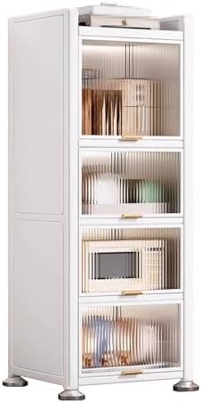 Kitchen cabinets Freestanding Kitchen Pantry Storage Sideboard with Acrylic Glass Doors, Storage in The Gap, Sealed and Dustproofs for Bathroom, Laundry, Living Room, Dinning Room, Home Office(40cm)