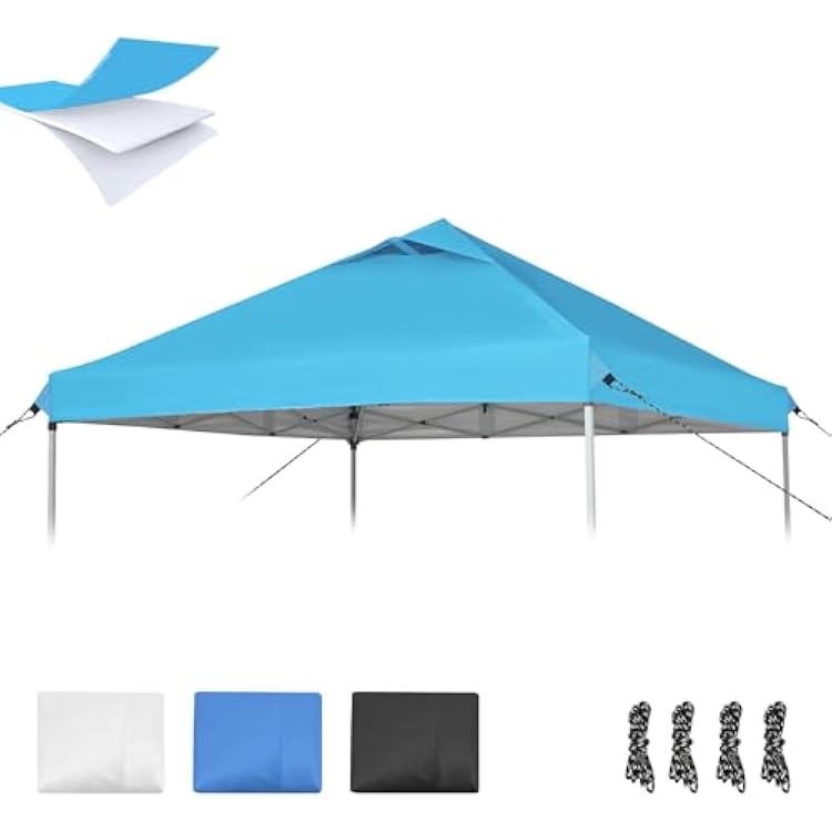 10x10 Canopy Replacement Top with Air Vent, Pop Up Canopy Replacement for Straight Leg Canopy Tent, Canopy Replacement Cover UV Resistant Waterproof for Garden Patio Camping Top OnlySkyBlue
