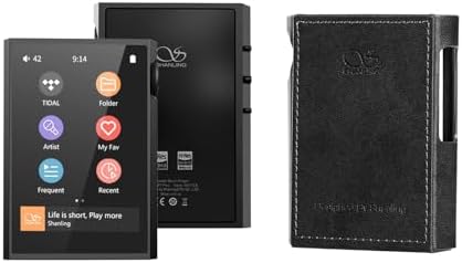 SHANLING M1 Plus Music Player Included Leather Case, Portable 3.2inch Mini DAP with Bluetooth 5.2 LDAC/WiFi/DLNA/Airplay/Tidal Streaming, Lossless DSD Hi-Res Compatible with 2TB Micro SD (Black)