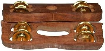 Premium Wooden Khanjari | Handcrafted Percussion Instrument with Brass Cymbals