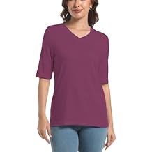 Womens V Neck T Shirts Casual Half Sleeve Casual Basic Solid Summer Tees