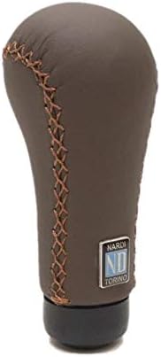 Nardi Gear Shift (Shifter) Knob - Prestige - Brown Smooth Leather with Brown Cross-Stitching - Part # 3222.07.0000