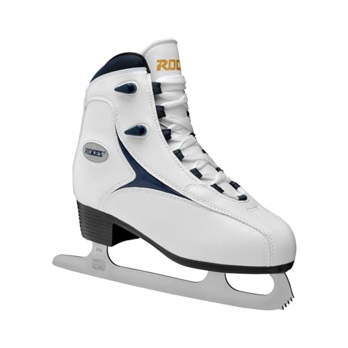 Roces Womens Sport & Leisure RFG 1 Durable Comfortable Fashionable Lace-Up Ice Figure Skates with Stainless Steel Blades, Reinforced Synthetic Upper & Anatomic Padding, White, 5