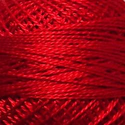 Valdani Perle Cotton Size 8 Embroidery Thread, 72 Yard Ball - 76 Red