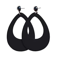 Circular Oval Earring w/Silver Top 1980s Costume Party