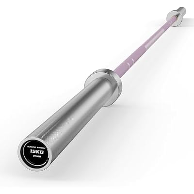 PAPABABE Olympic Barbell, 4ft6.5ft Straight Barbell for Strength Training and Technique Adjusting, 2 inch Womens Olympic Bar with Moderate Knurling For Bench Press, Squats Curls Deadlifts Weightlifting