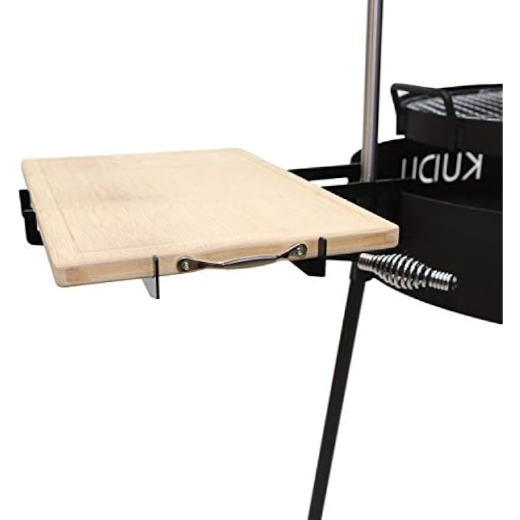 KUDU Grill Bamboo Cutting Board Attachement and Side Stand, for Food Preparation, Compatible with Kudu 1 and 2