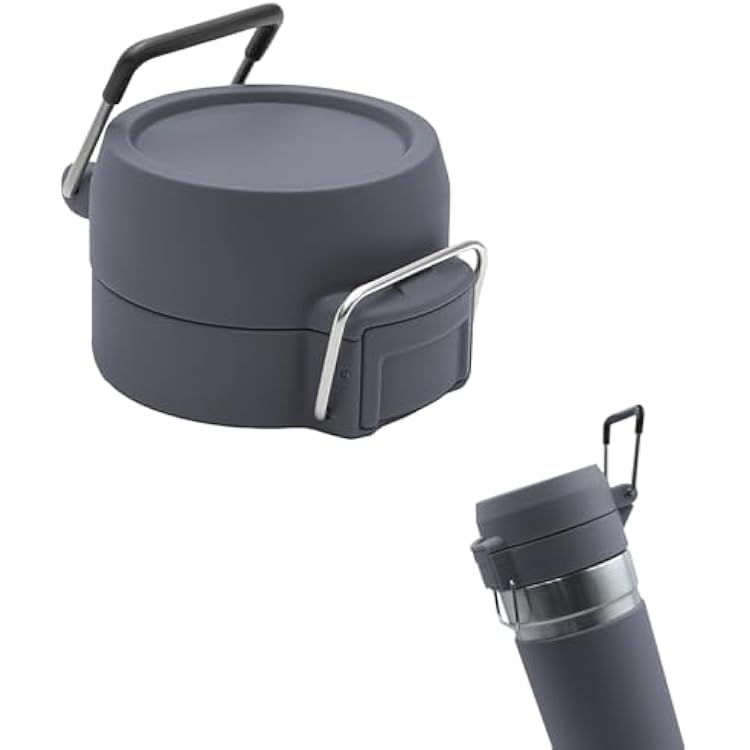 Replacement Lid for Stanley Quick Flip GO, Top Cover Compatible with Stanley Cup 24oz 36oz, One Button Water Bottle Cap for Stanley Quick Flip GO, Leakproof, BPA-Free Dark Gray