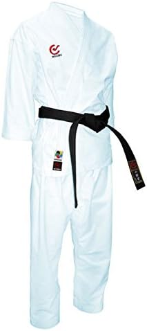 Playwell WKF Karate Competition Approved Snap Effect White Uniform - (10oz)