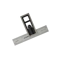 Precision Double Square for Metal Working and Fabrication, Carpentry, Woodworking and Machine Setup,4R Blade (8ths, 16ths, 32nds, 64ths), Hardened, Chrome Stainless Steel Blade, Made in US