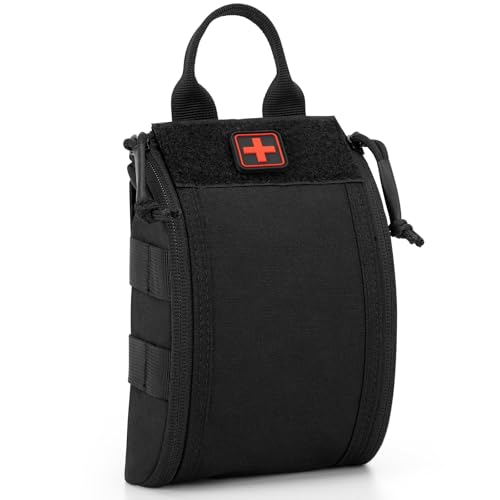 Tactical Molle Medical IFAK Pouch: Rip Away First Aid Bag Empty 900D Waterproof Small EDC Pouches for Duty Belt,Vest & Backpack