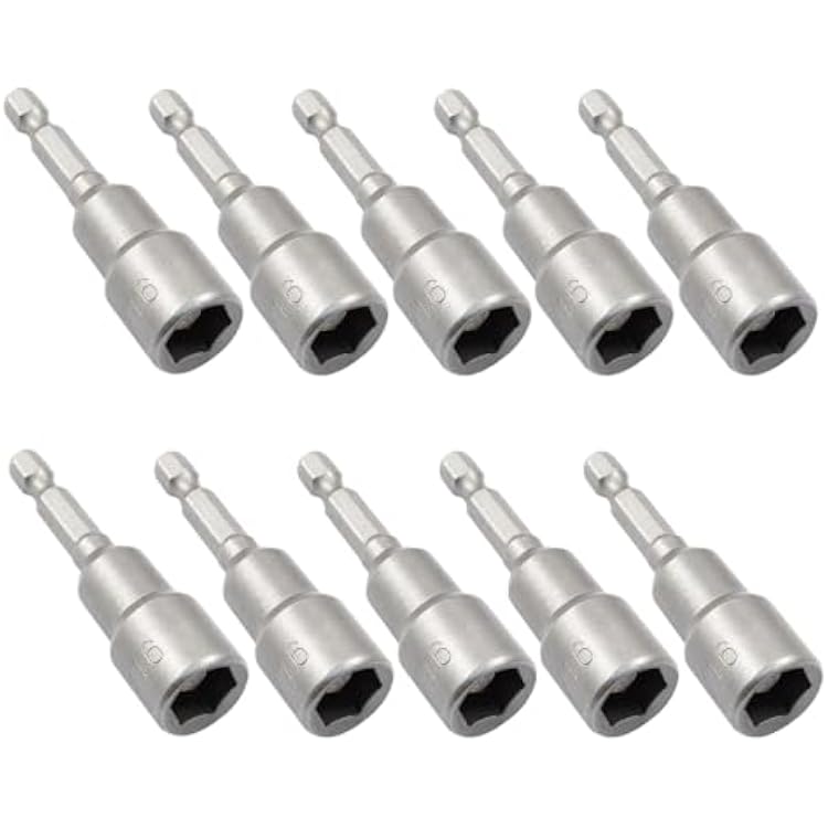10 Pcs Hex Magnetic Power Hex 716 Inch, Drill Bit Nut Driver Magnetic Extension Socket, Quick Change Socket Nut Impact Driver for Electric Drill Power Tools