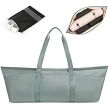 Aucuu Large Yoga Mat Bag, Yoga Mat Tote Carrier for Women Men, with Yoga Mat Holder Strap, Bottle Pocket and Wet Compartment