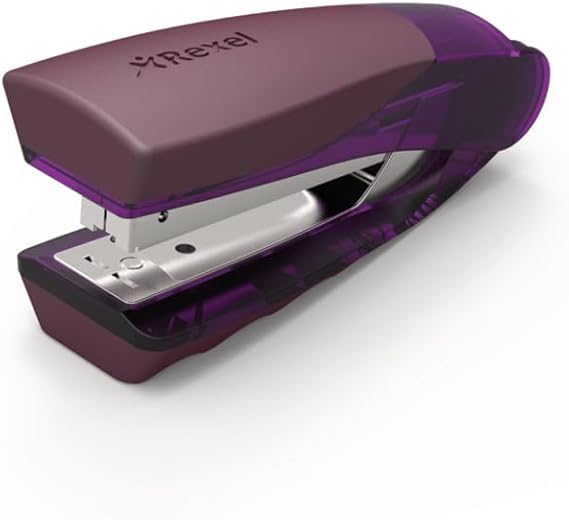 Rexel Centor Half Strip Stapler, 25 Sheet Capacity, Uses 24/6 and 26/6 Staples, Includes Staples, Metal Body, Purple, 2101014