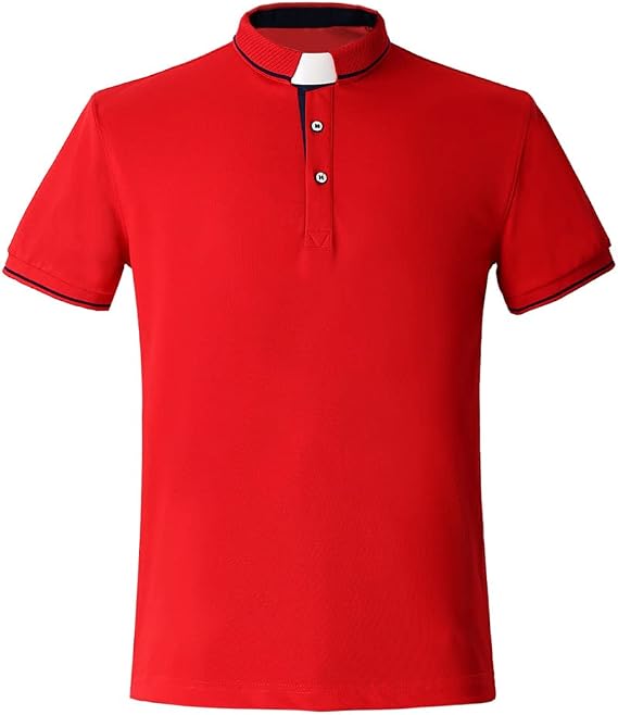 BLESSUME Clergy Tab Collared Polo Shirt Short Sleeve