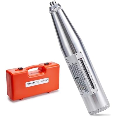 Concrete Rebound Hammer Tester, Concrete Strength Hardness Tester Resiliometer Test Meter Tool 10-60Mpa 1450-8702psi, Portable Resiliometer Test with English Label and Calibration Certificated