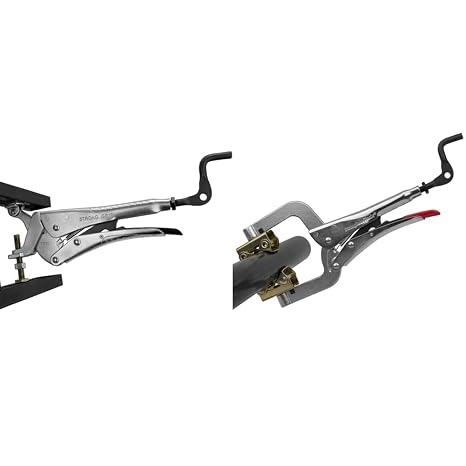 Expand-O Pliers, 10", Reverse-Action Clamping Pliers, Clamping Pressure: 900 LBS (410 kg) & STRONG - PG114V Strong hand Tools PG114V Pipe Pliers with Large V-Pads, 11-Inch