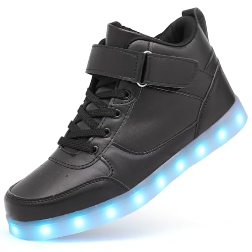 LED Unisex Light Up Shoes High Top Luminous Flashing USB Charging Lace Up Couples Sneakers for Women Men