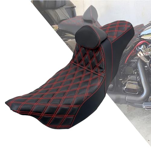 HDBUBALUS Motorcycle Seat Driver Passenger Touring Seat with Backrests for Harley Electra Glide Classic Street Glide Road Glide 2009-later