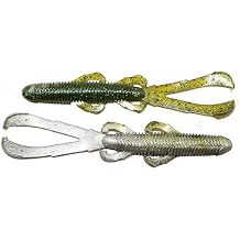 Googan Baits Trench Hawg Creature Bait 6 in, Soft Plastic Bass Fishing Lure for Texas and Carolina Rig, Ribbed Body with Flanged Claws - Natural - 6 Pack