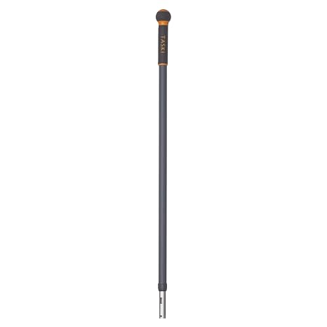 Taski D7520277 JM Ultra Plus Telescoping Mop Handle, Commercial Floor Mop Handle, Steel Gray & Orange, Extends 100-170cm (Long), 1-Count