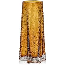 Thickened Amber Glass Flower Vases for Centerpiece (H:9" D:4") Glass Vases for Flowers Table Desk Decor Stability Star Shape for Wedding Housewarming Gift