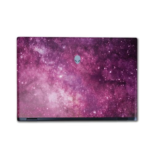 Laptop Skin Compatible with Alienware M16 R2 2024 - Pink Stars - Premium 3M Vinyl Protective Wrap Decal Cover - Easy to Apply | Crafted in The USA by MightySkins