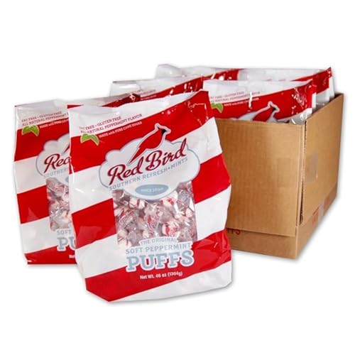 Red Bird Soft Peppermint Candy Mints, Bulk Candy Individually Wrapped, 46 oz Bag Case of 6