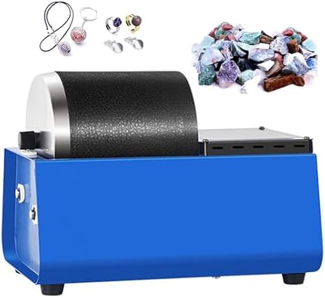 Electric Rock Tumbler Machine, Rotary Rock Tumbler, Gemstones Polisher with Leakproof Rubber Barrel, Durable Motor and Running Silently, for Crystals, Stone, Glass, Metal