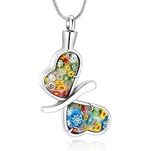 Minicremation Cremation Jewelry for Ashes - Memorial Keepsake for Beloved's Ashes Urn Pendants Butterfly Cremation Necklace for Ashes for Women