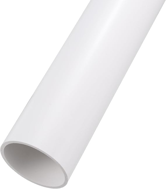 2.2" x 2.5" PVC Pipe 14" Plastic Rigid Tubing Round High Impact Drain Pipe, [for Greenhouse Garden Home HVAC Plumbing] - 57x63mm / White