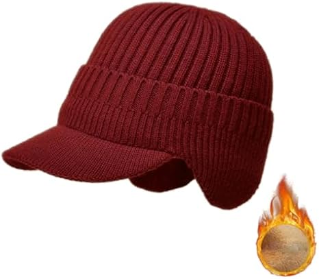 Men's Winter Hat with Ear Flaps, Warm Ear Protection Knitted Hat